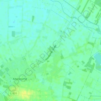 Carte topographique Pirgo, altitude, relief