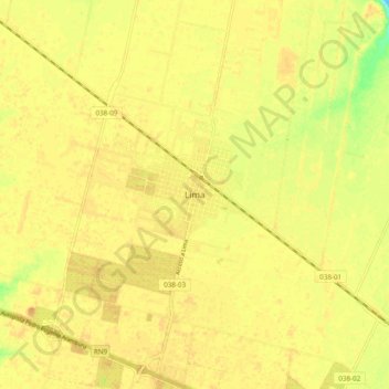 Carte topographique Lima, altitude, relief