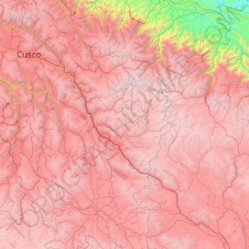 Carte topographique Province of Canchis, altitude, relief