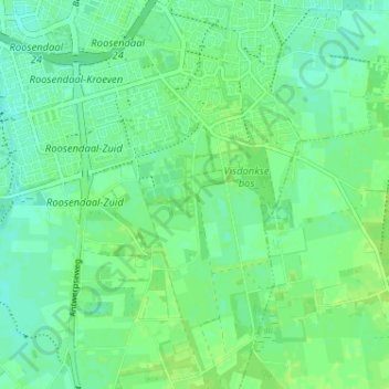 Carte topographique Visdonk, altitude, relief