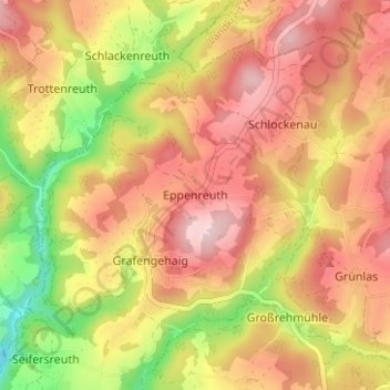 Carte topographique Eppenreuth, altitude, relief