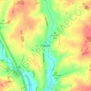 Carte topographique Dassels, altitude, relief