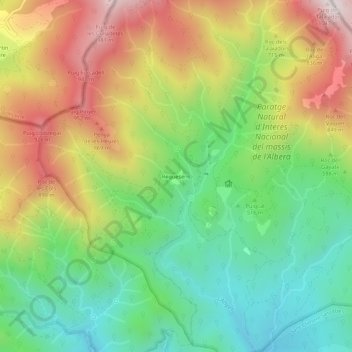 Carte topographique Requesens, altitude, relief