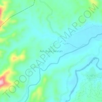 Carte topographique Aek Buru Selatan, altitude, relief