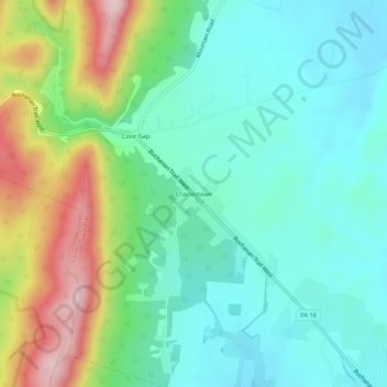 Carte topographique Charlestown, altitude, relief