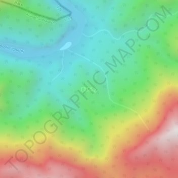 Carte topographique Bishing, altitude, relief