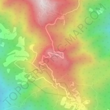 Carte topographique Doi Suthep, altitude, relief