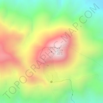 Carte topographique Mount Talang, altitude, relief
