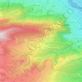 Carte topographique Okrokana, altitude, relief