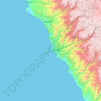 Carte topographique Provincia Constitucional del Callao, altitude, relief