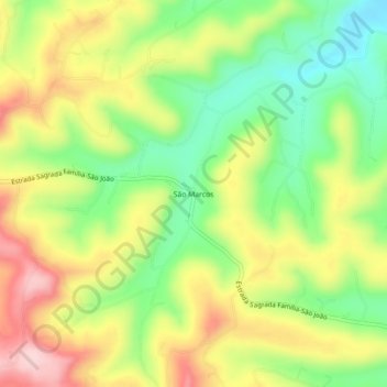 Carte topographique São Marcos, altitude, relief