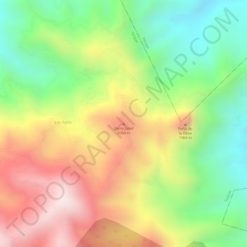 Carte topographique Cerro Jumil, altitude, relief