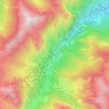 Carte topographique Pian Preit, altitude, relief