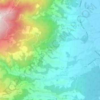 Carte topographique Pivola, altitude, relief