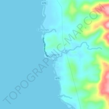 Carte topographique Logero, altitude, relief