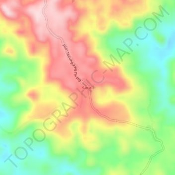 Carte topographique Karali, altitude, relief