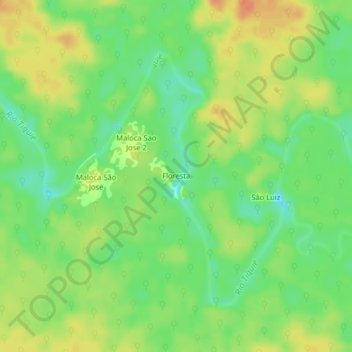 Carte topographique Floresta, altitude, relief