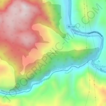 Carte topographique Chalpon, altitude, relief
