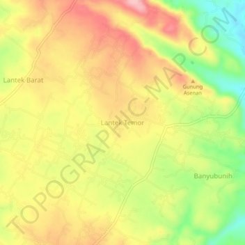 Carte topographique Lantek Temor, altitude, relief