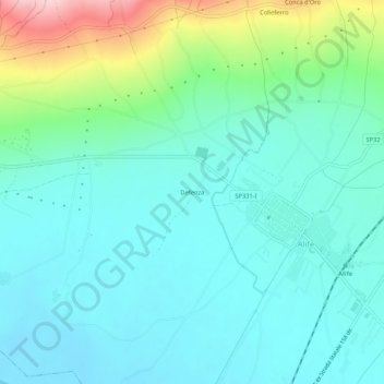 Carte topographique Defenza, altitude, relief