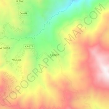 Carte topographique Colapon, altitude, relief