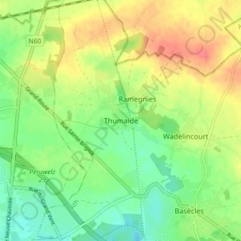 Carte topographique Thumaide, altitude, relief
