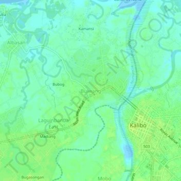 Carte topographique Bulwang, altitude, relief