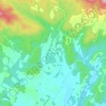 Carte topographique Trout, altitude, relief