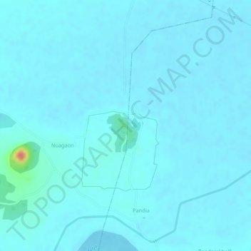 Carte topographique Jaugada, altitude, relief