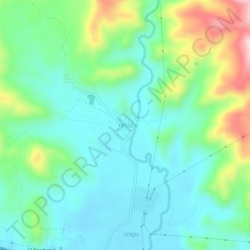 Carte topographique Yetla, altitude, relief