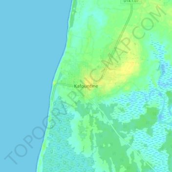 Carte topographique Kafountine, altitude, relief