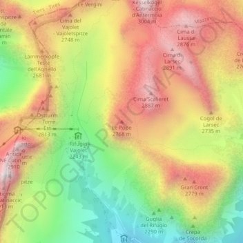 Carte topographique Le Pope, altitude, relief