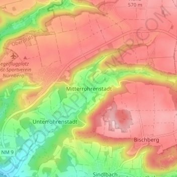 Carte topographique Mitterrohrenstadt, altitude, relief