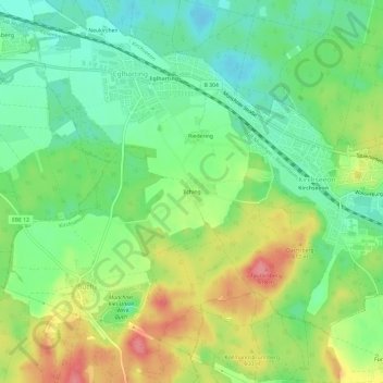 Carte topographique Ilching, altitude, relief