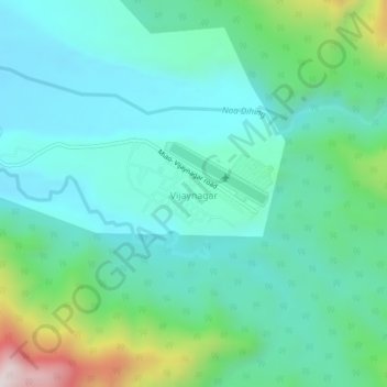 Carte topographique Vijaynagar, altitude, relief