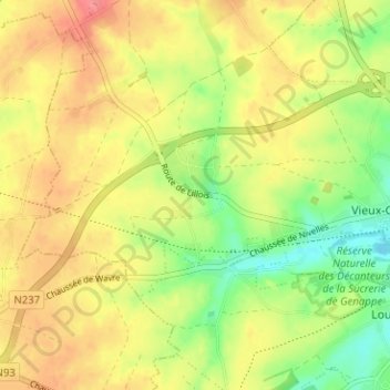 Carte topographique Promelles, altitude, relief