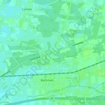 Carte topographique Oude Molen, altitude, relief