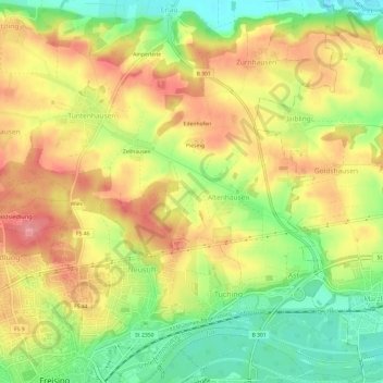 Carte topographique Xaverienthal, altitude, relief