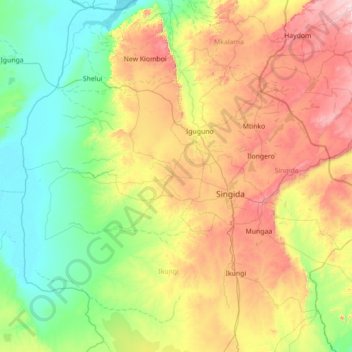 Carte topographique Sepuka, altitude, relief