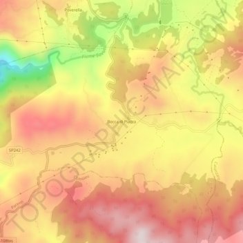 Carte topographique Bocca di Piazza, altitude, relief