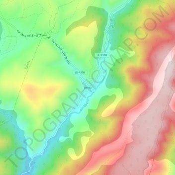 Carte topographique Boeza, altitude, relief