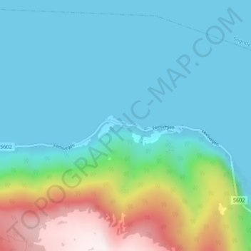 Carte topographique Borlaug, altitude, relief