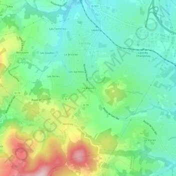 Carte topographique La Rivoire, altitude, relief
