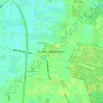 Carte topographique Aschendorfermoor, altitude, relief