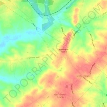 Carte topographique Cheesetown, altitude, relief