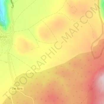 Carte topographique Trassierra, altitude, relief