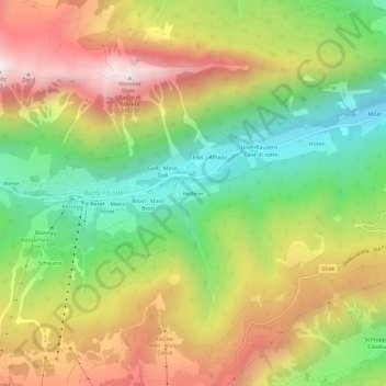 Carte topographique Rederer, altitude, relief