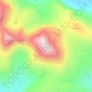Carte topographique Clisham, altitude, relief