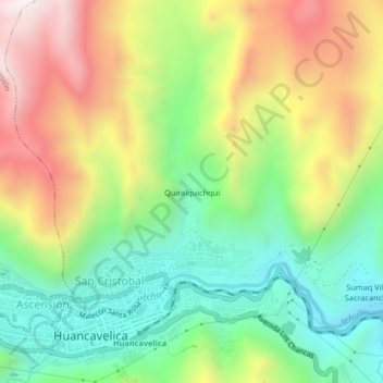 Carte topographique Quiralquichqui, altitude, relief