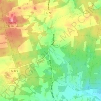 Carte topographique Westerholte, altitude, relief